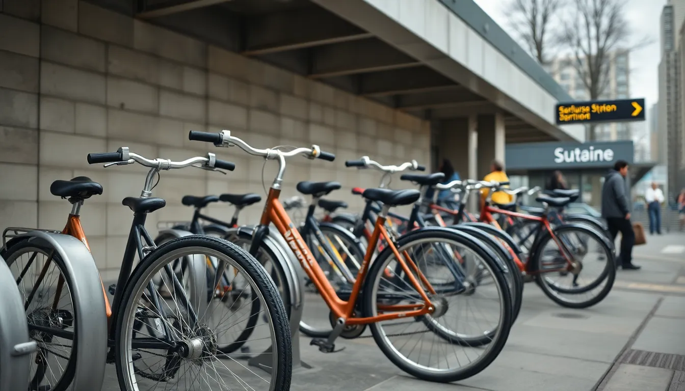 Bicycle Rack at Subway Station