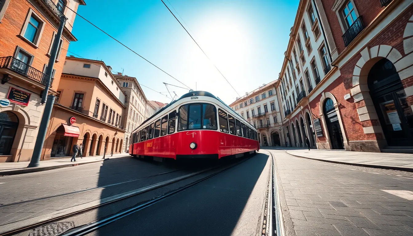 A dynamic scene at a busy bus stop during a sudden rainstorm. Passengers huddle under vibrant umbrellas, their reflections shimmering on the wet pavement. The diffused natural light softens the overall look, adding an artistic touch to the urban environment. The composition centers on the bus, encapsulating the essence of public transit's role in daily life, even amidst challenging weather. The vibrant colors and soft background create an engaging atmosphere.