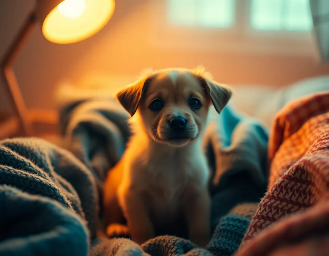 Cozy Puppy Nook by Lamplight