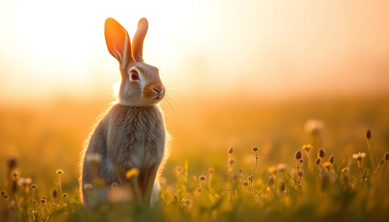Majestic Brown Rabbit in Meadow