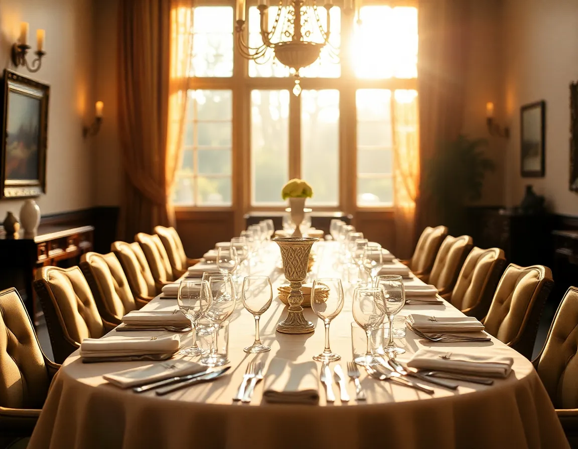Elegant Dining Room with Centerpieces