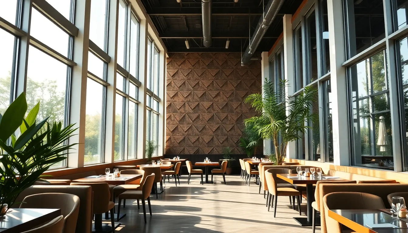 Modern Restaurant Interior with Natural Light
