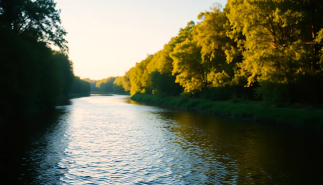 Winding River at Golden Hour