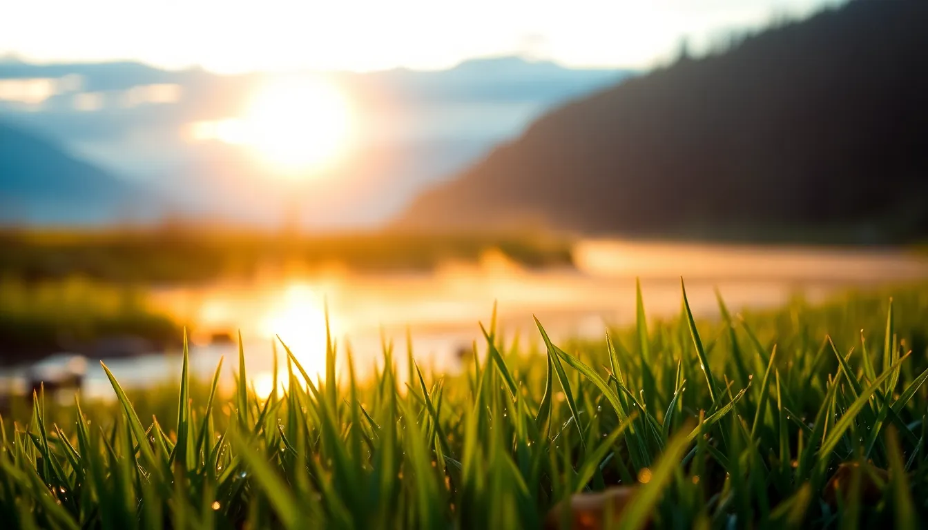 Serene Riverbank at Sunrise