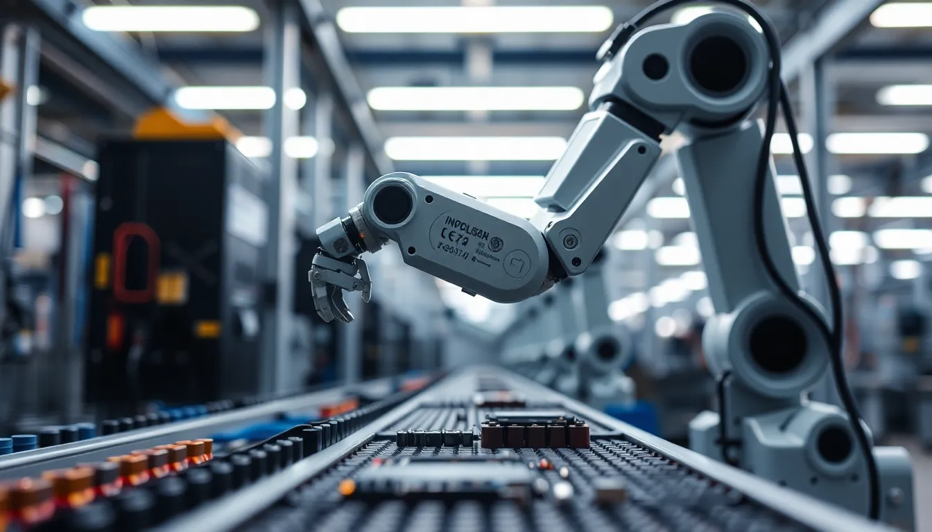 Robotic Arm in Factory Assembly Line