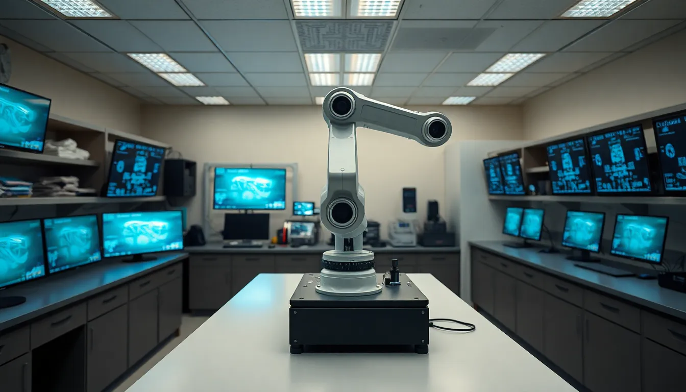 Robotic Arm in High-Tech Laboratory