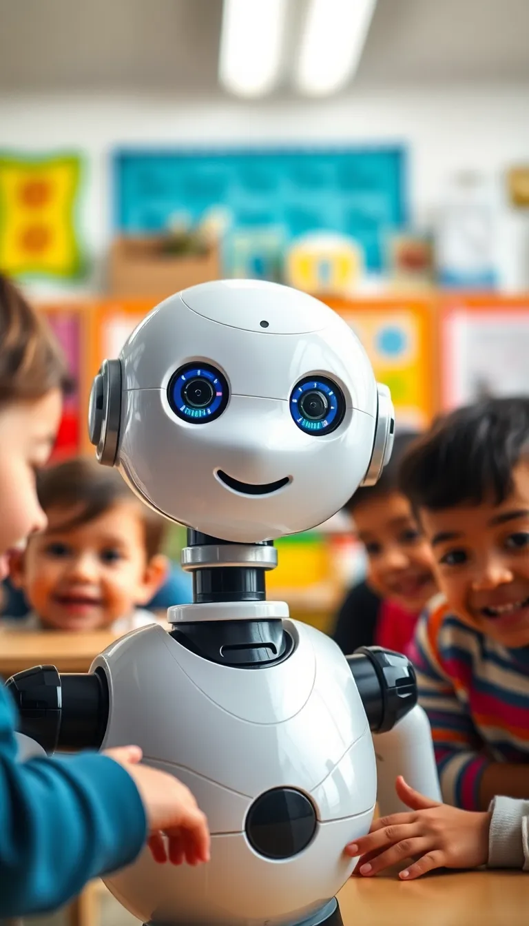Humanoid Robot Engaging with Children in Classroom