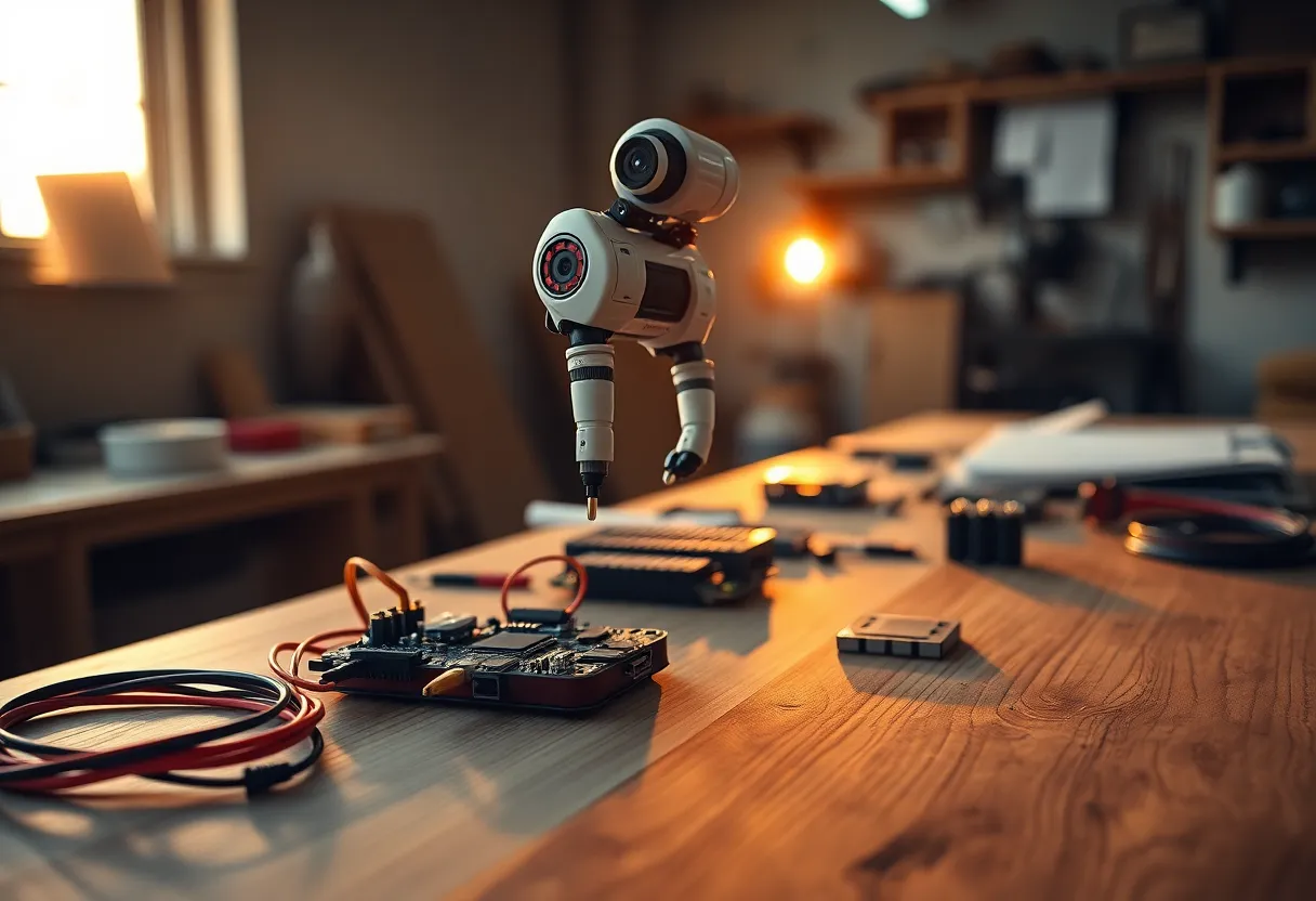 Robotic Arm Working on Electronics