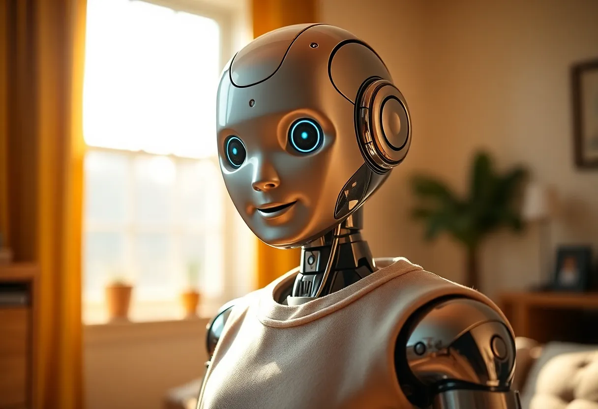 Humanoid Robot in a Cozy Home Setting