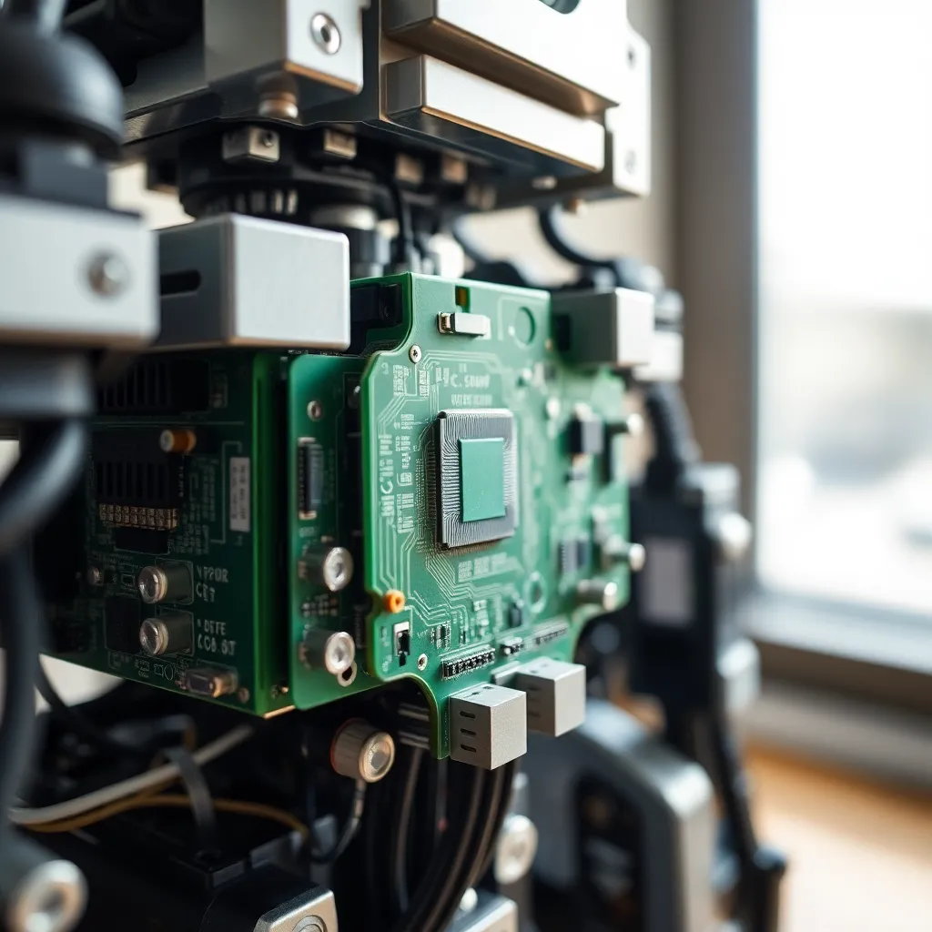 Intricate Close-Up of Robot Mechanical Arm