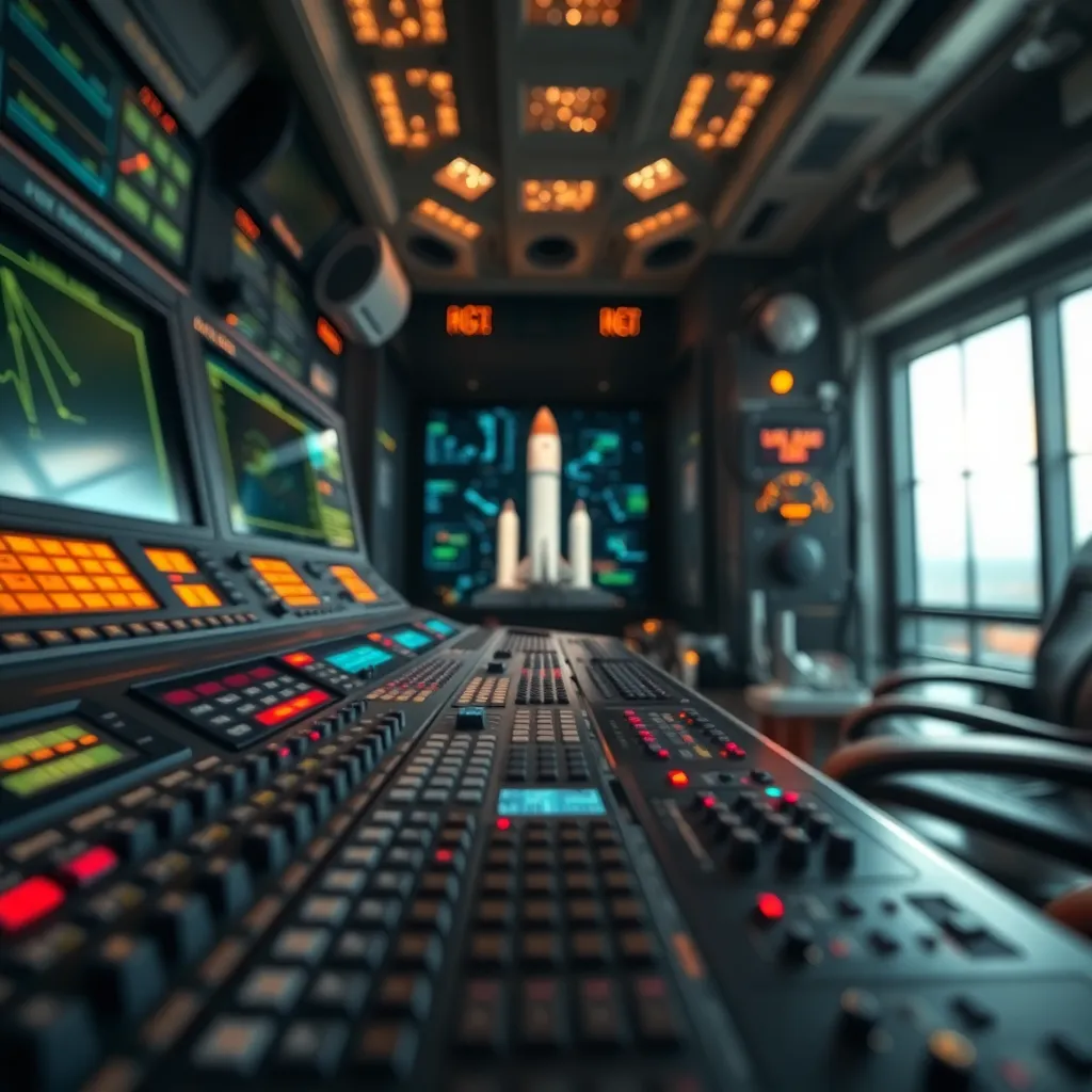 Close-Up of Rocket Launch Control Panel