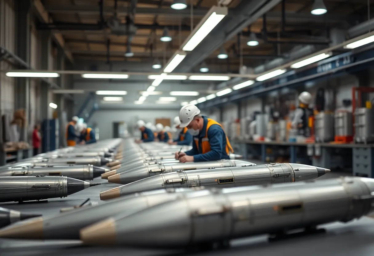 Engineers Assembling a Rocket in Factory