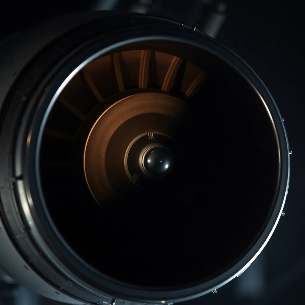 Close-Up of Rocket Engine Nozzle