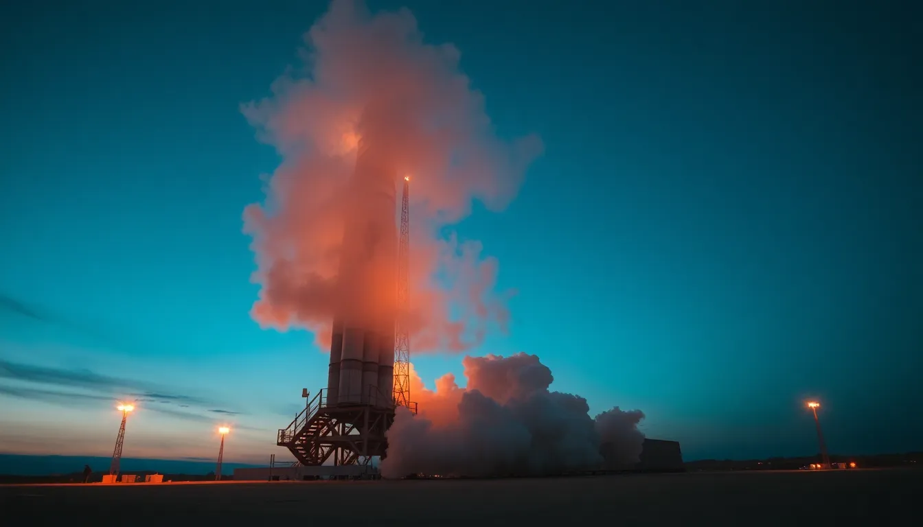 Rocket Launch at Dusk