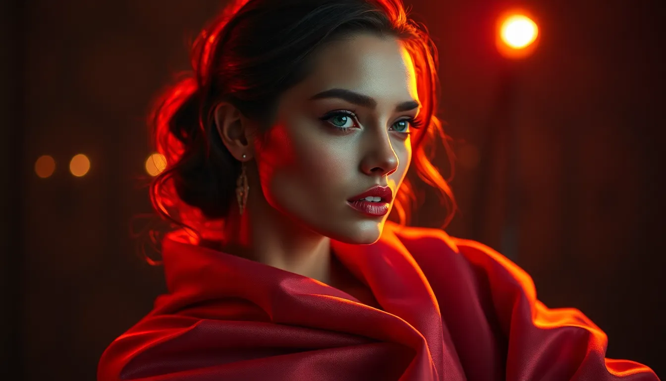 Glamorous Model Under Spotlight on Runway