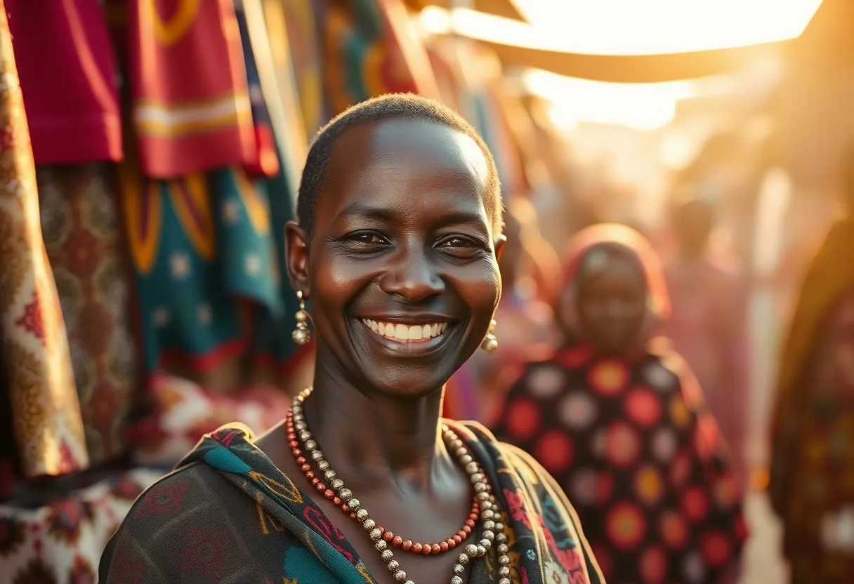Vibrant Maasai Market Scene