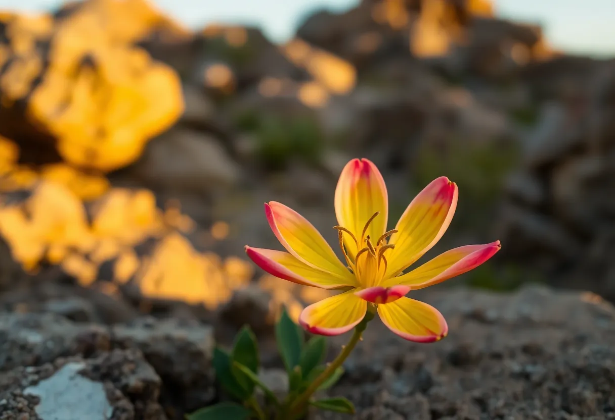 Rare African Flower in Rugged Terrain