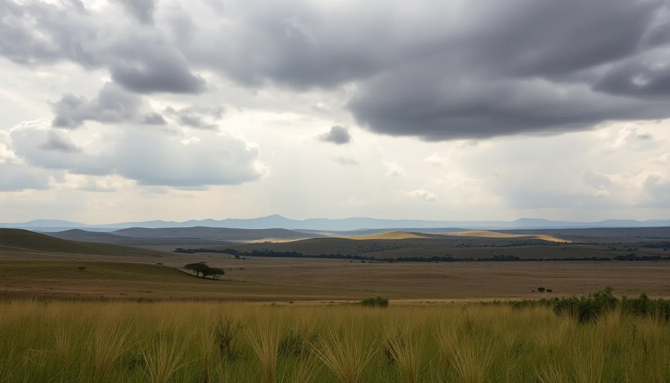 Masai Mara Landscape under Dramatic Sky