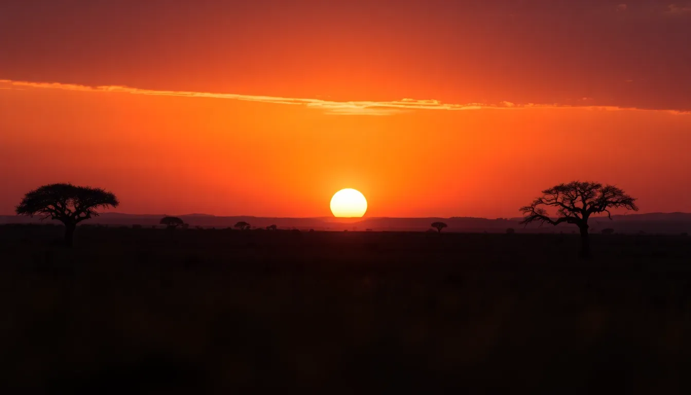 Dramatic Sunset Over African Plains