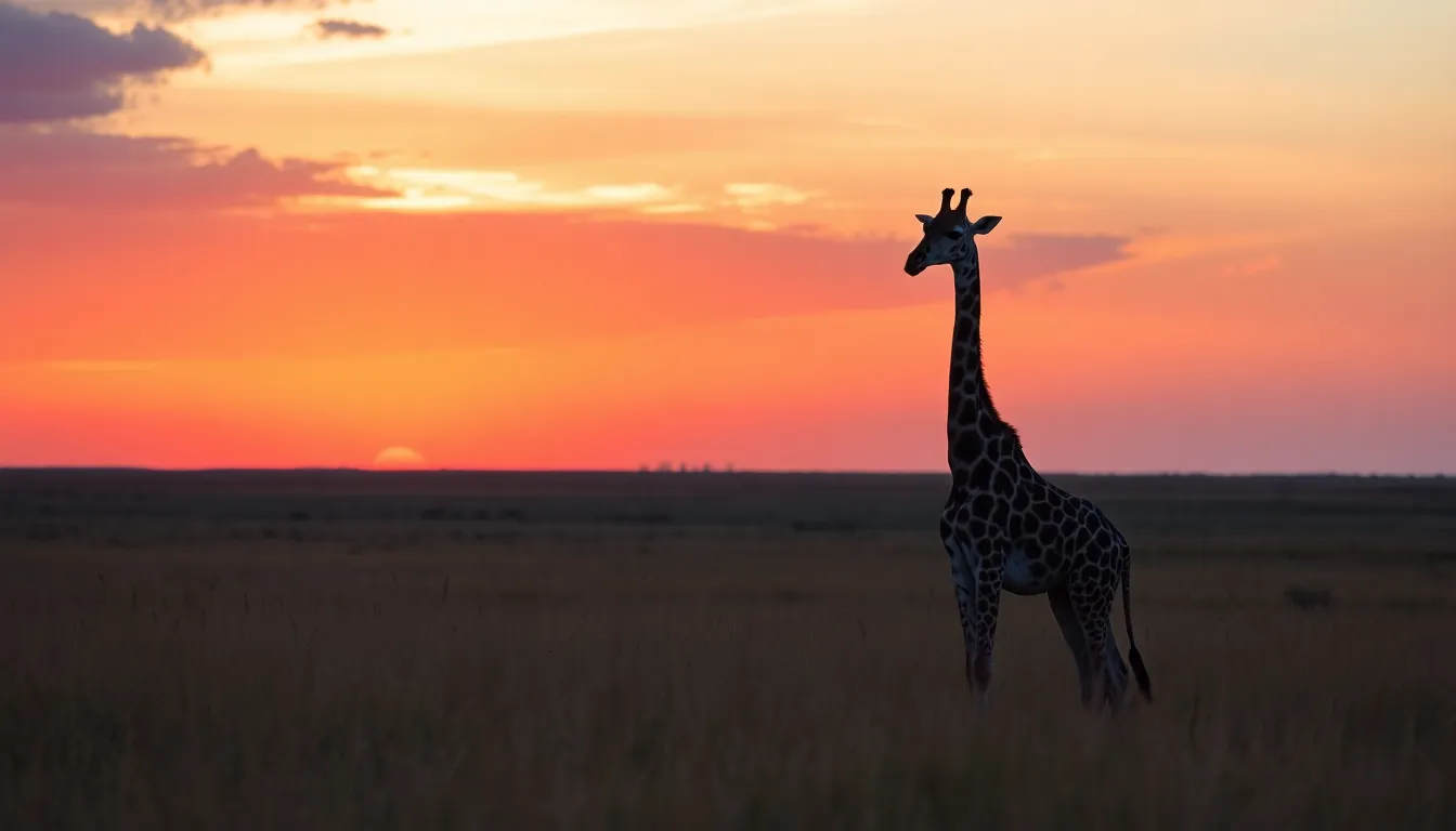 Giraffe Silhouette at Sunset