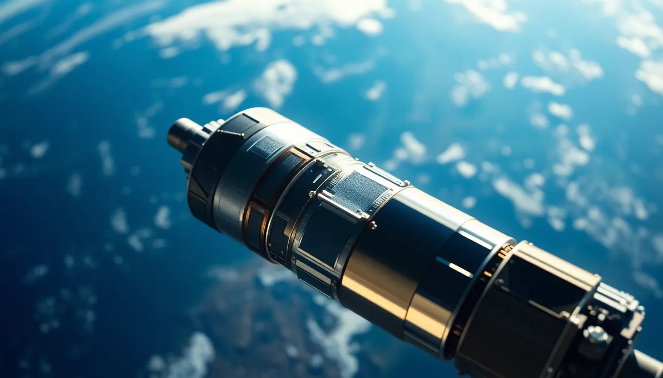 Satellite Orbiting Earth in Space