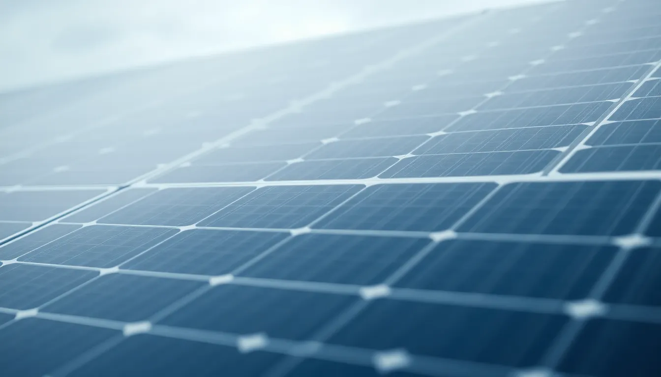 Detailed Shot of Satellite Solar Panels This hyper-detailed macro image showcases the intricate texture of satellite solar panels under soft, diffused daylight. Shot with a macro lens, the focus is selectively placed on the textured surfaces, allowing for a rich portrayal of the materials used. The background fades softly into a blurred representation of space, creating a stunning contrast. The overall composition utilizes foreground framing to draw the eye to the solar panels, highlighting their engineering and functionality with natural muted tones for realism.