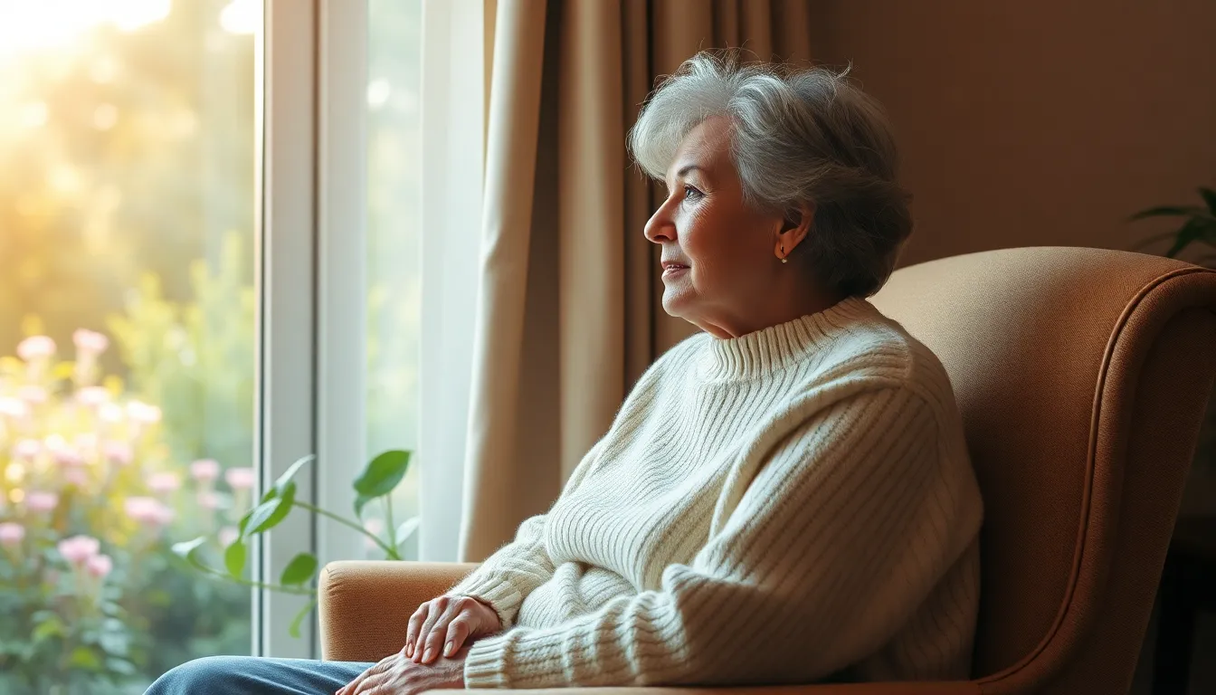 Serene Senior Woman in a Sunlit Room