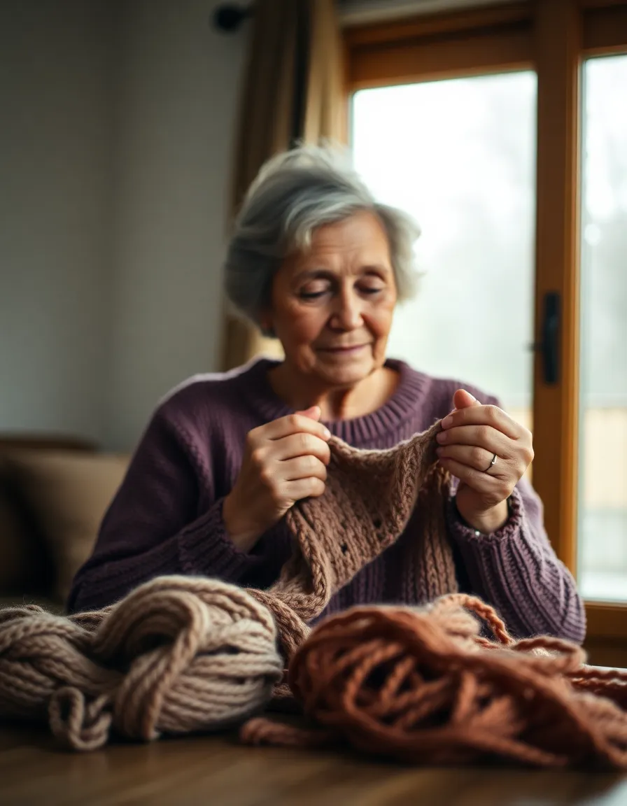 Elderly Woman Reading by a Window