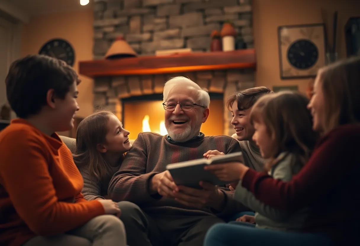 Grandfather Sharing Stories with Grandchildren