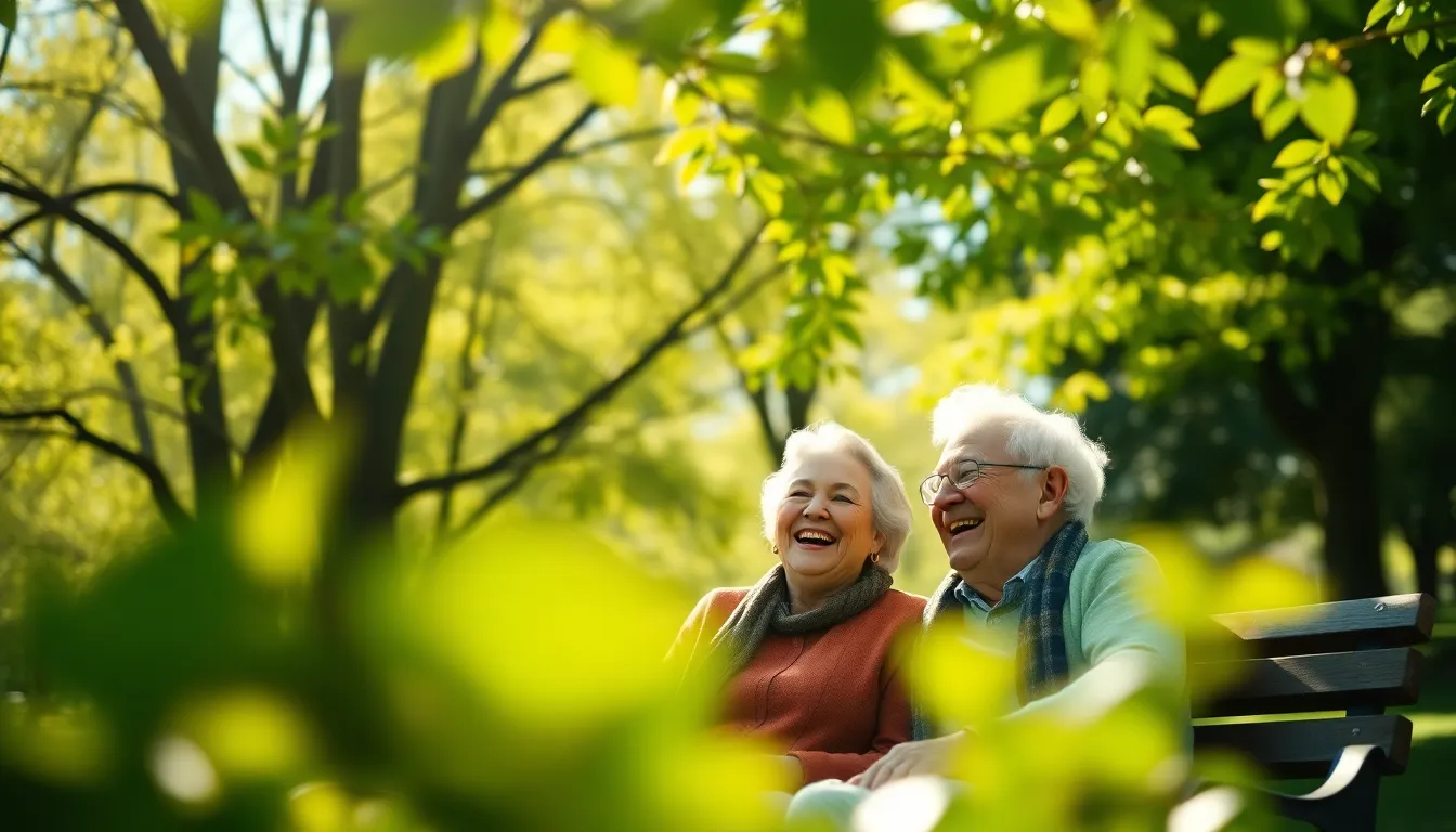 Joyful Senior Couple in a Park