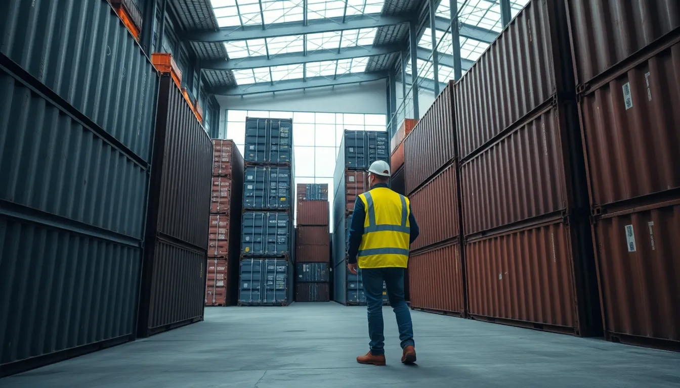 Industrial Shipping Warehouse with Containers