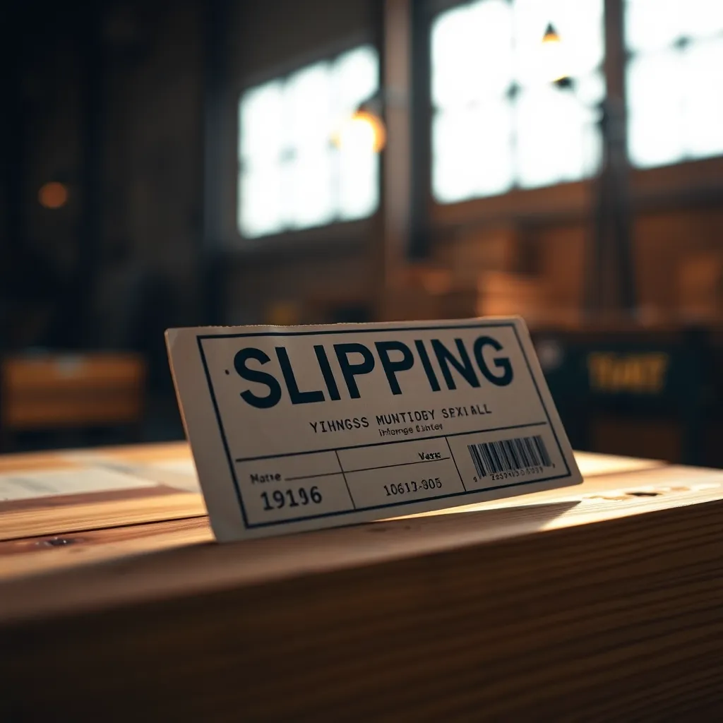 Close-Up of Shipping Label on Crate