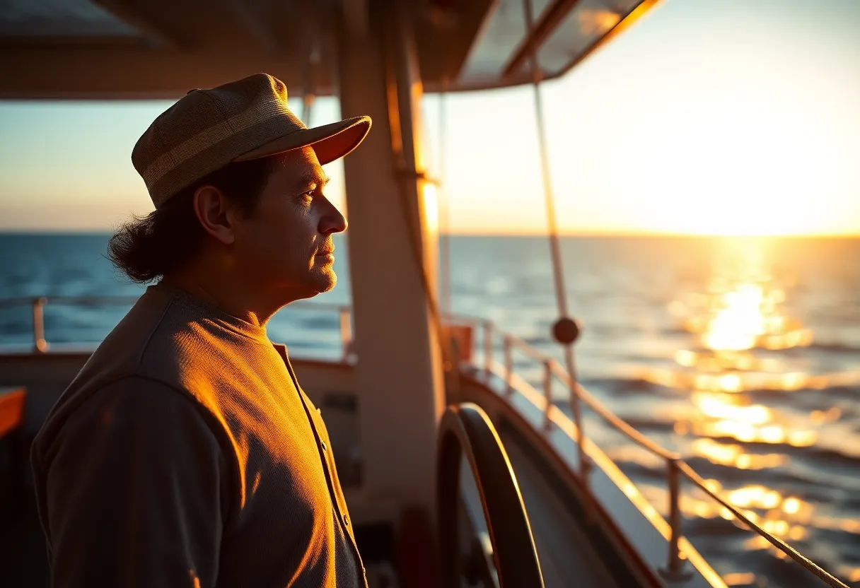 Ship Captain at Sunset