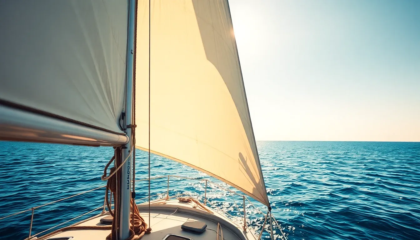 Vintage Sailboat in Tranquil Bay