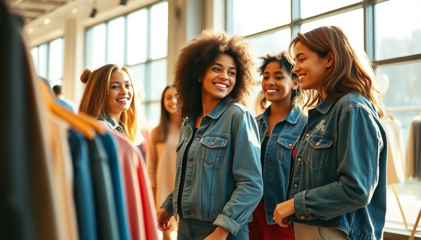 Friends Enjoying Shopping Day Together