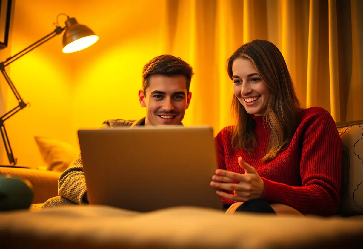 Young Couple Shopping Online Together