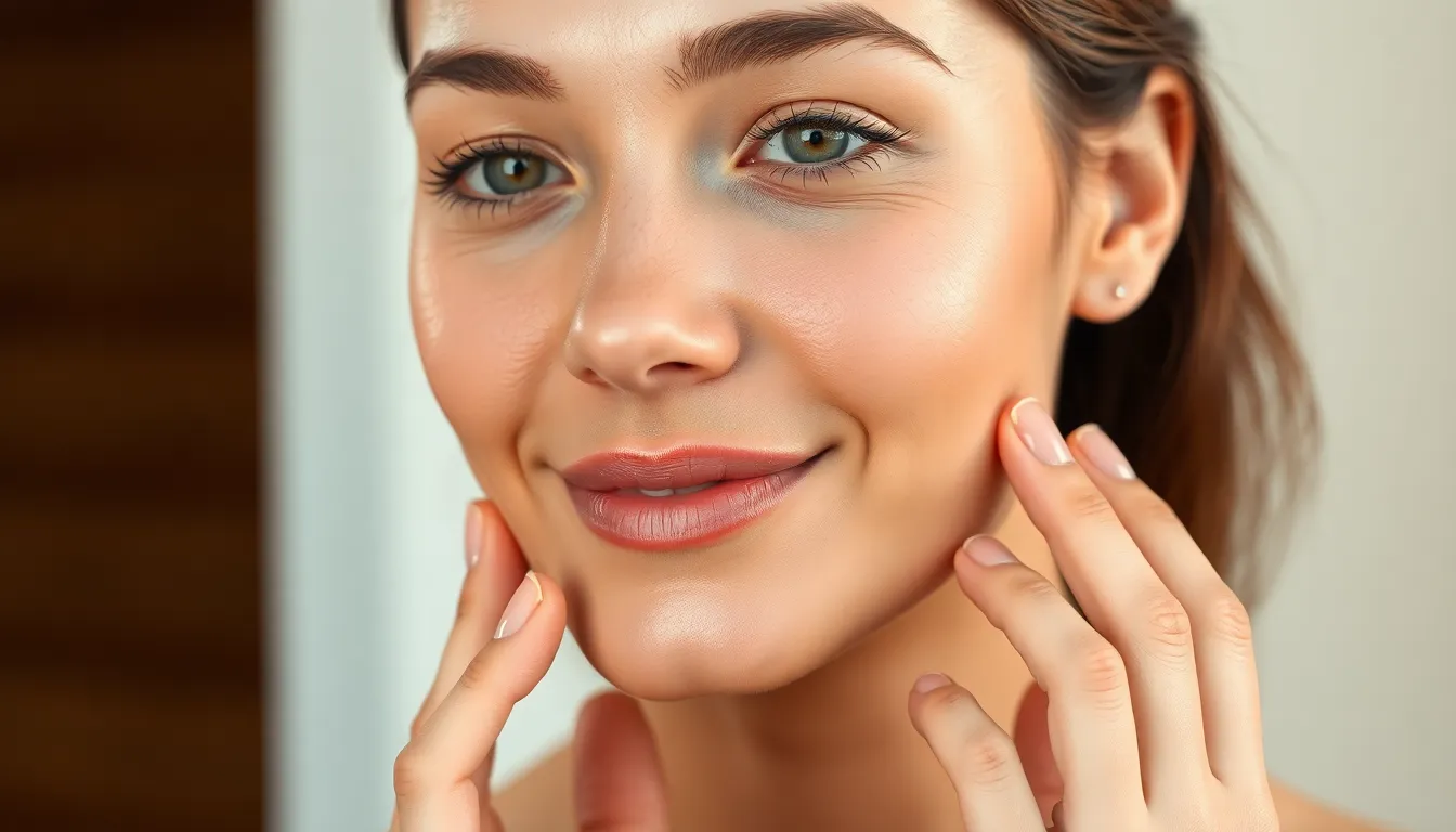 This captivating image features a woman applying a serum, highlighting her radiant skin in a soft and inviting studio setting. The gentle butterfly lighting enhances her natural glow, while pastel colors create a soothing ambiance. The focus on her expression and technique showcases the importance of skincare in achieving beauty. The smooth textures and reflective surface of the serum add depth, making this image ideal for any beauty or skincare campaign.