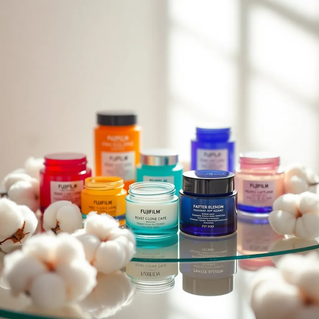 Macro Shot of Vibrant Skincare Products