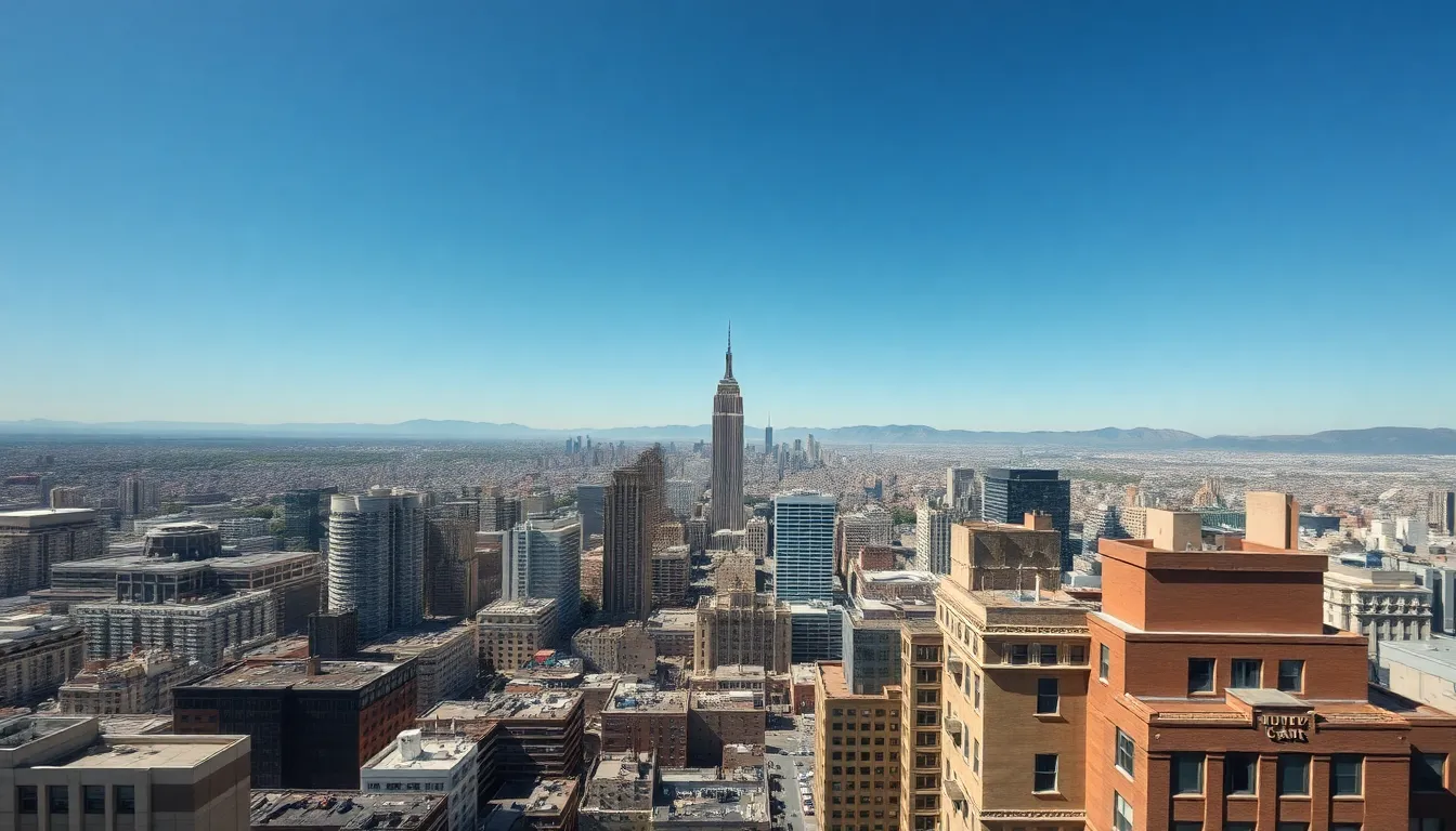 High Vantage Point City Skyline