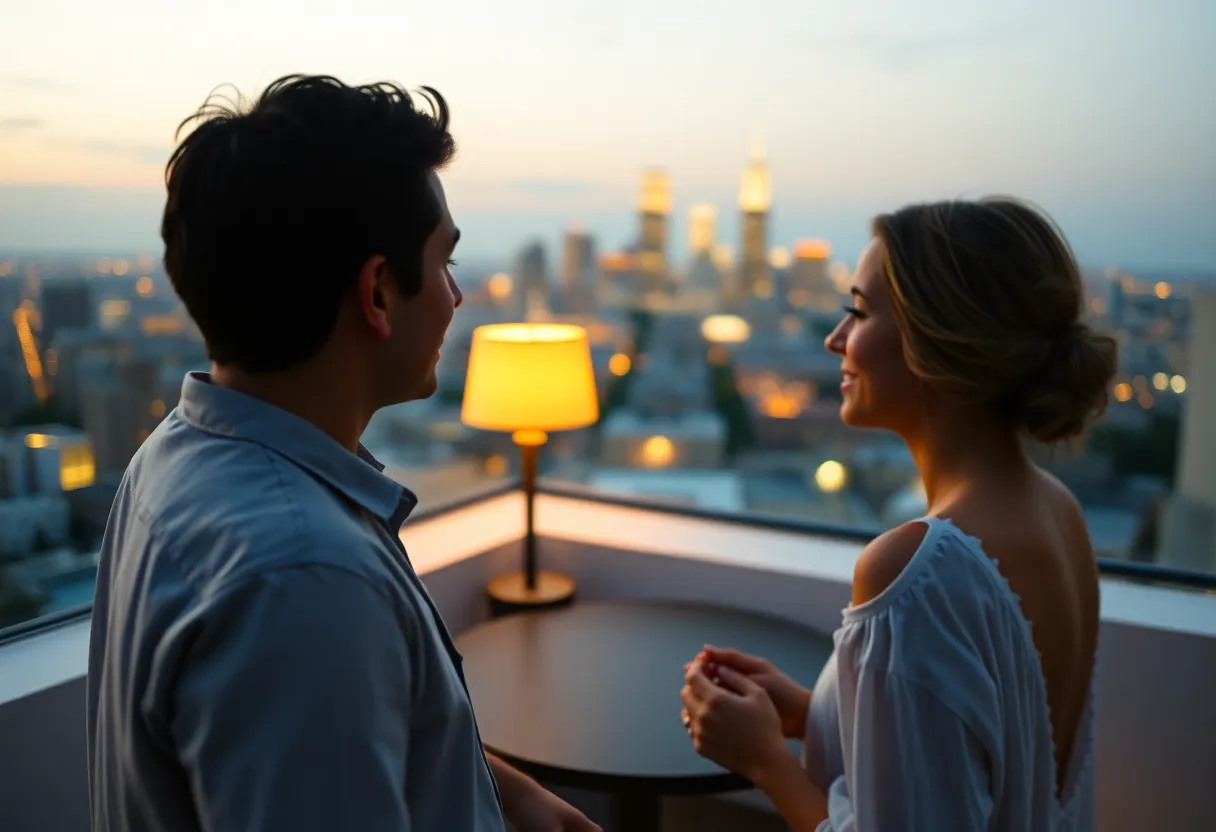 Nighttime Skyline with Warm Glow