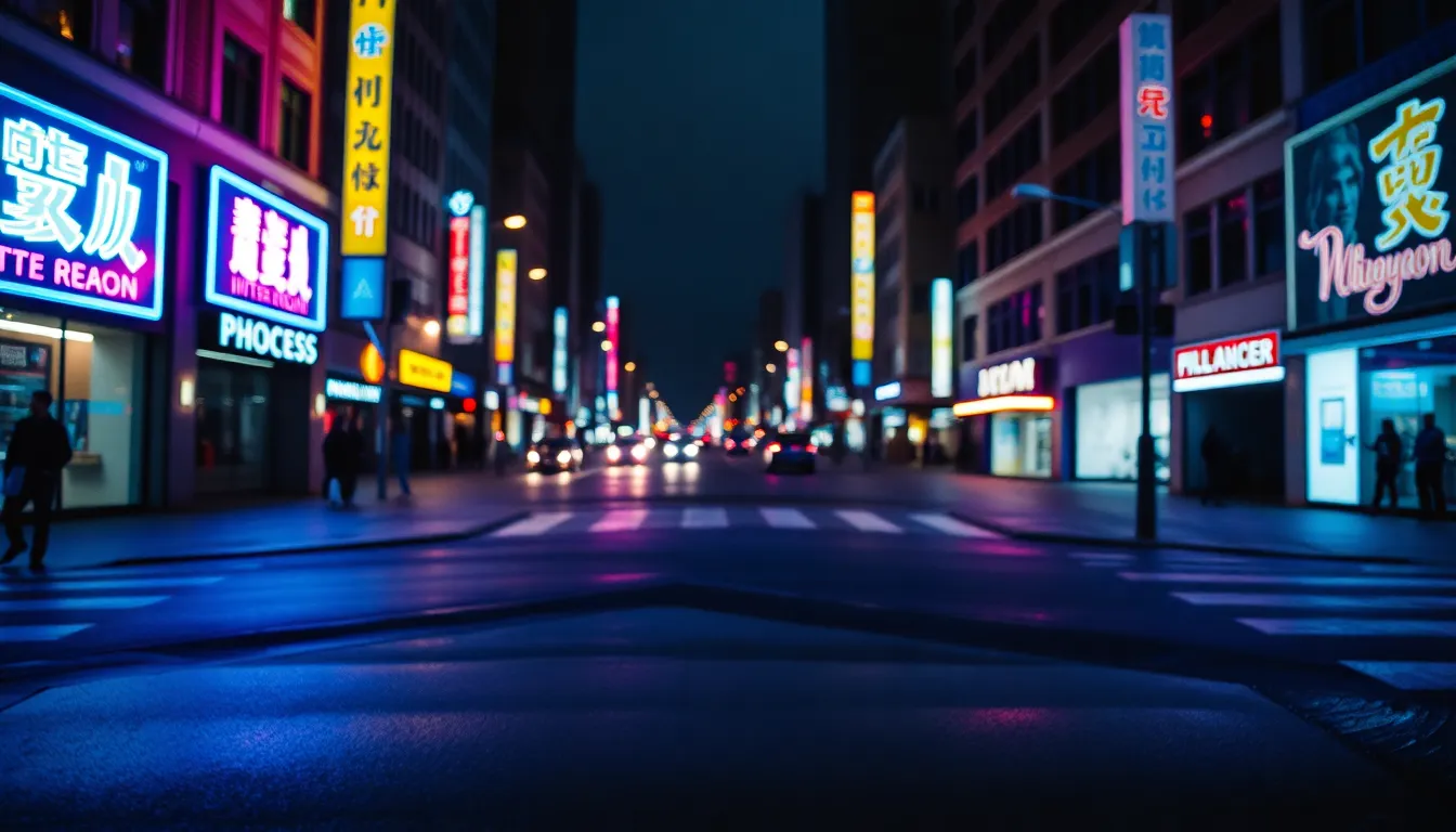 Dynamic City Intersection at Night