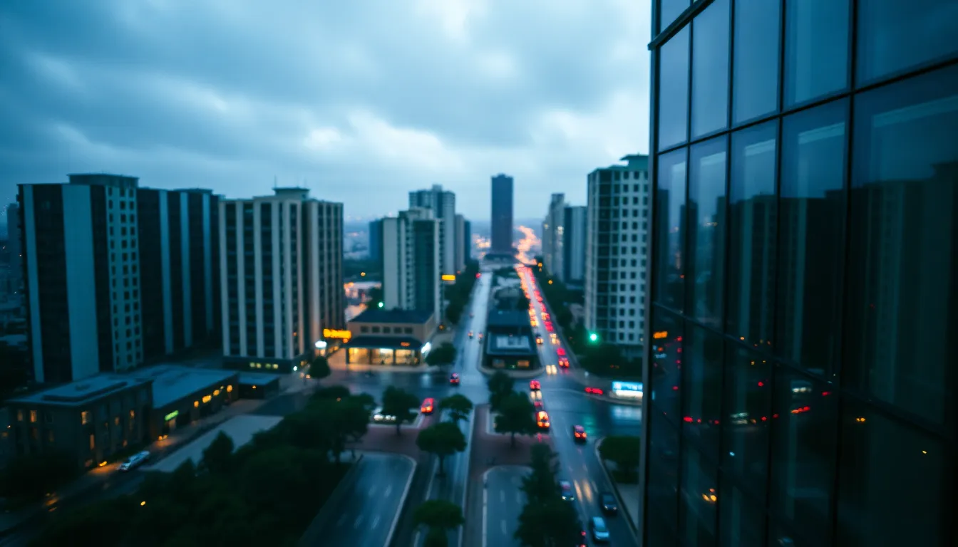 Rainy Evening City Lights