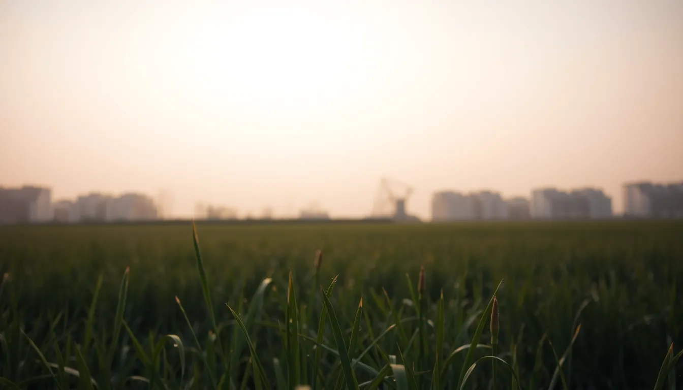 Serene Morning Skyline with Mist