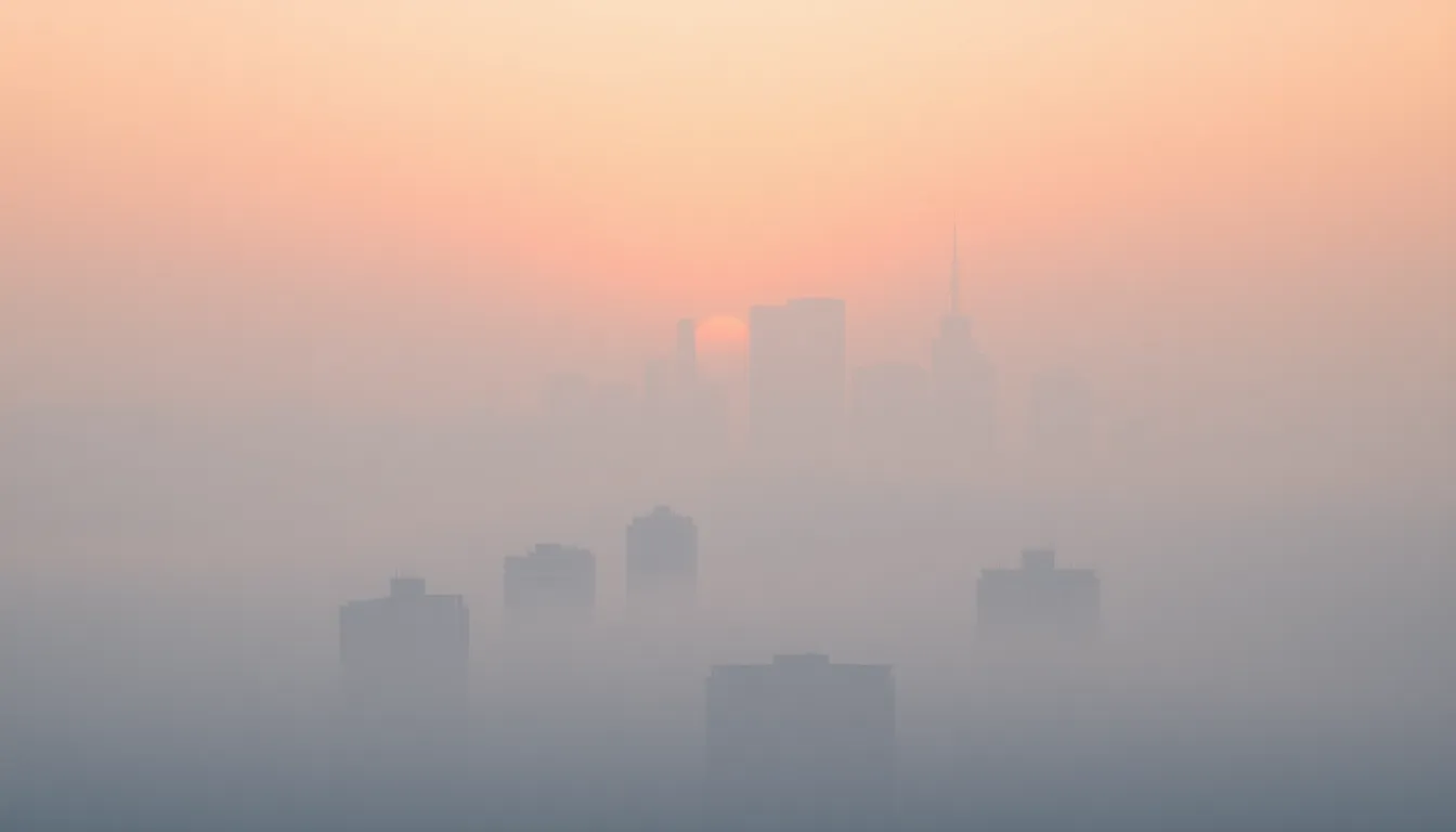 Foggy Morning Skyline Serenity