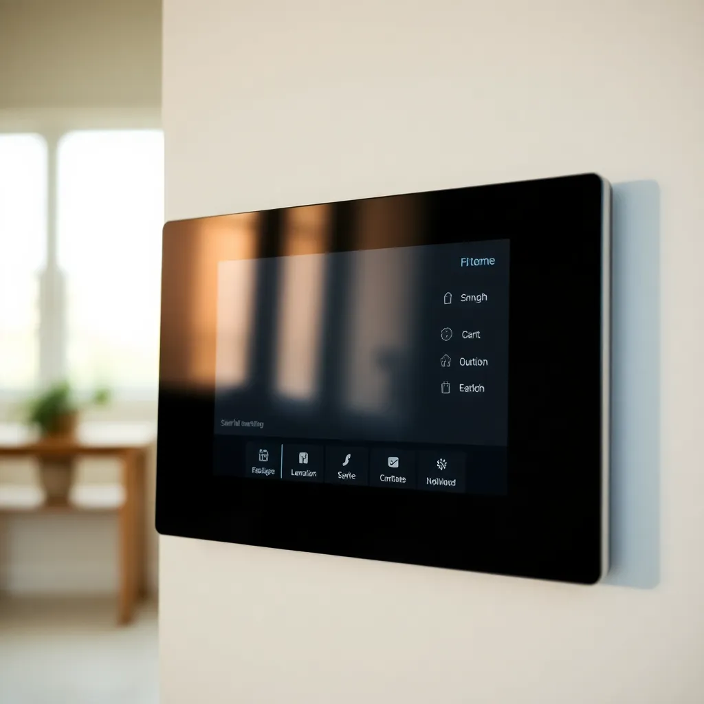 Close-Up of Smart Home Control Panel