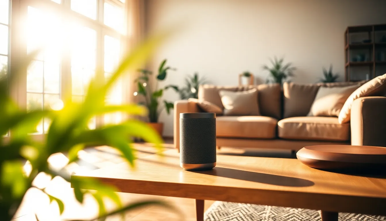 Modern Living Room with Smart Speaker