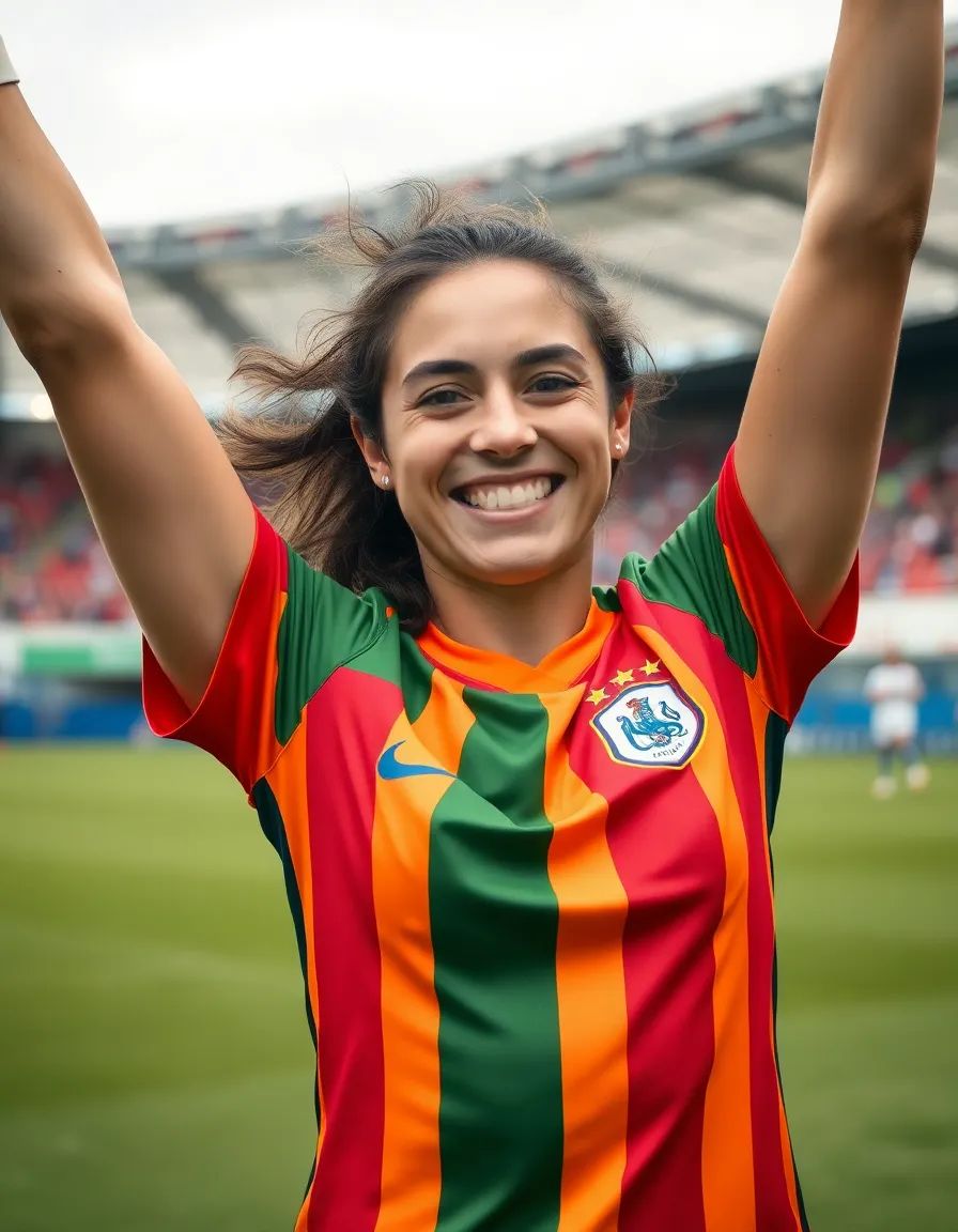 Female Soccer Player Celebrating a Goal