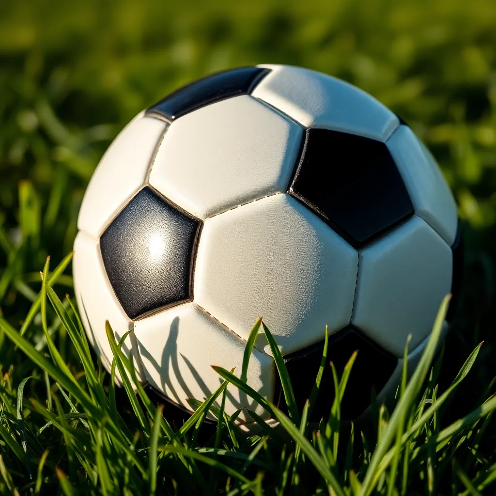 Detailed Close-Up of a Soccer Ball