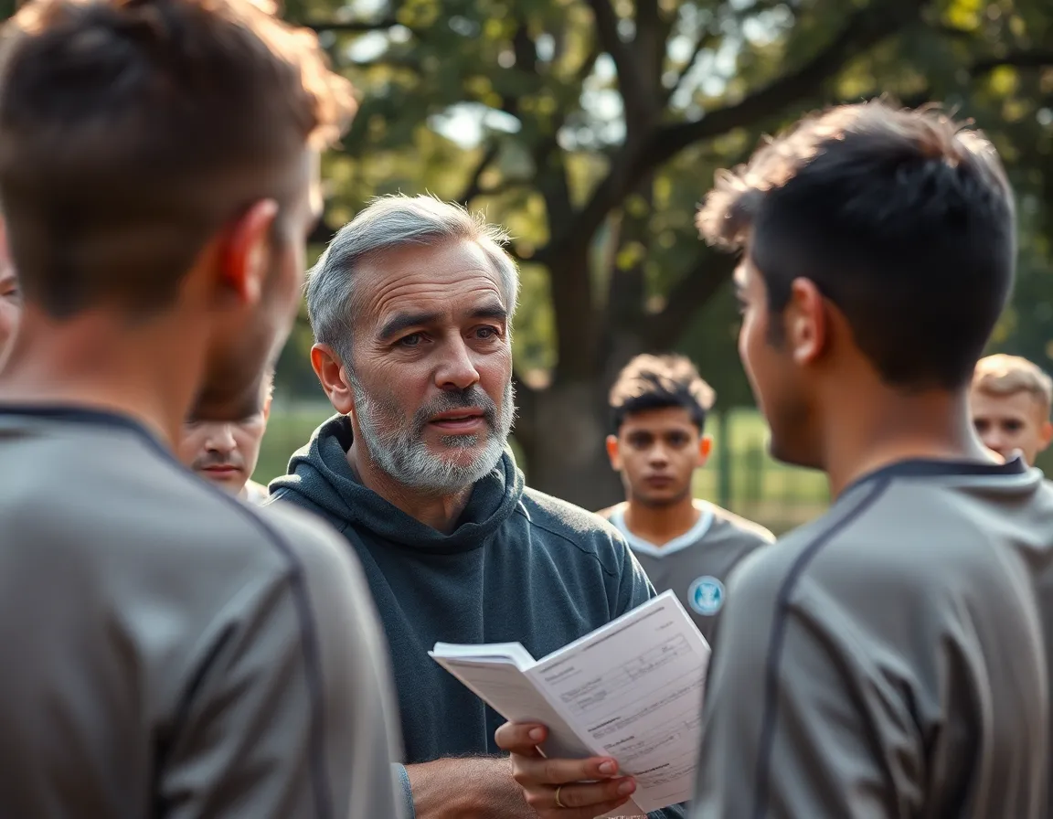 Soccer Coach Delivering Strategy