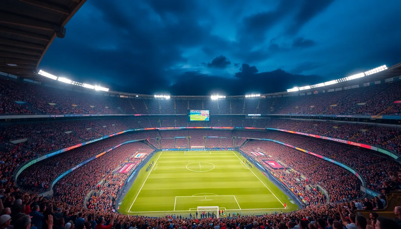 Aerial View of a Soccer Stadium